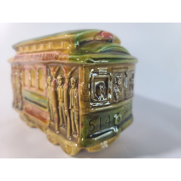 San Francisco Trolley Vintage Rare Planter or Napkin Holder One of A Kind VTG - Picture 8 of 10